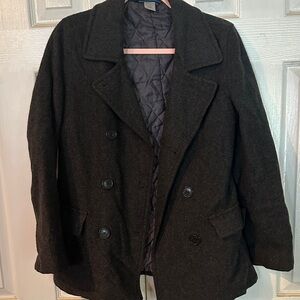 Men's Grey Double-Breasted Coat